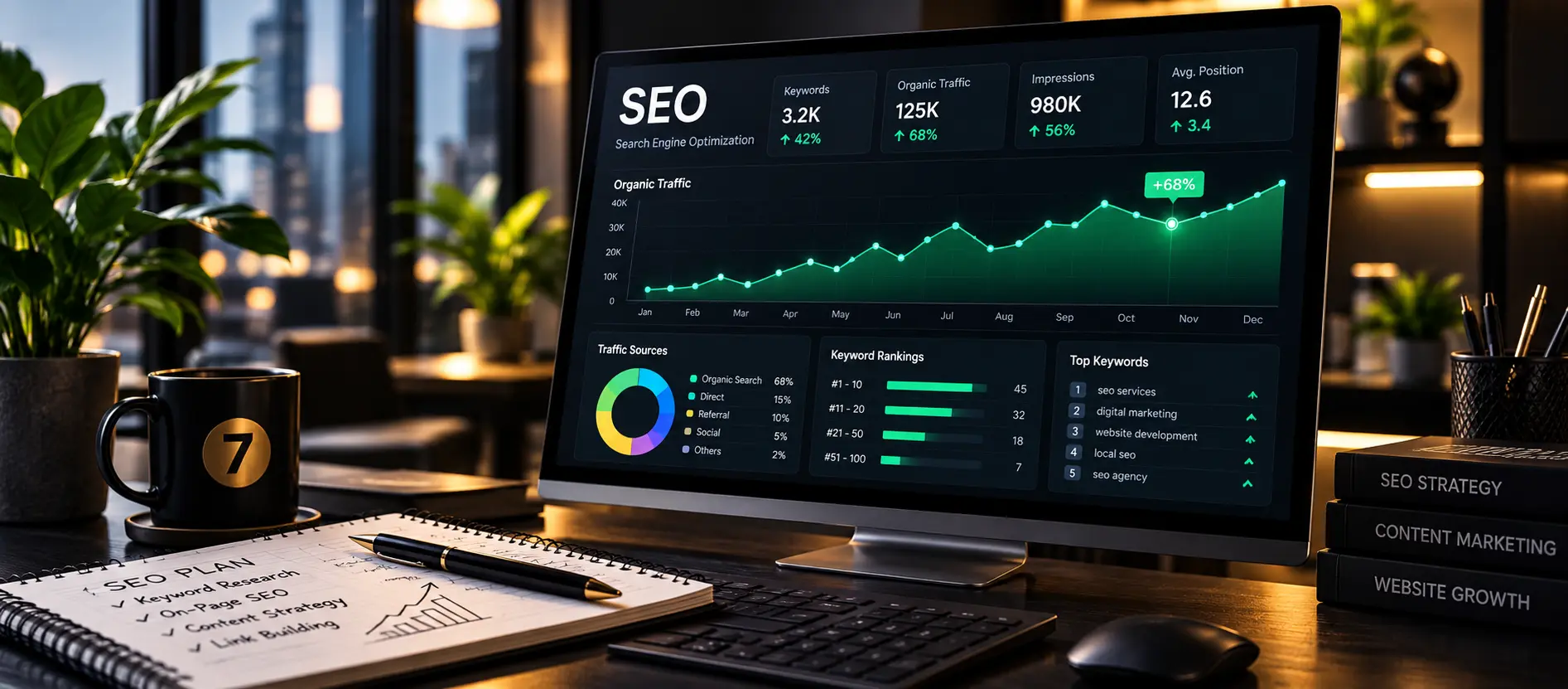 Search performance analysis on a monitor